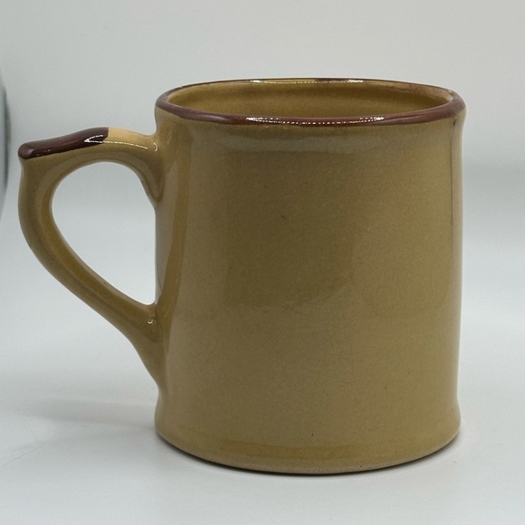 Vintage 70s ‘Fine Quality Coffee’ Mushroom Ceramic Mugs - Set of 2 Spice Brown - Picture 8 of 15